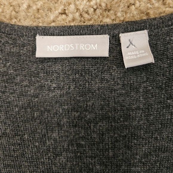 Nordstrom Elegant Wool Blend Gray V-Neck Sleeveless Maxi Dress, Size Large - Picture 3 of 8